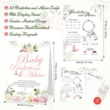 Baby Predictions & Advice Cards For Baby Shower Games, 50 Pcs Party Baby Prediction Cards, Display Stand, Boys Girls Gender Reveal Games For Guests, Advice And Wishes For New Parents To Be, Style-002
