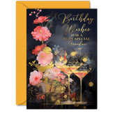Beautiful Gold Birthday Cards For Grandma - Wonderful Golden Cocktails - Elegant Traditional Pretty Birthday Card For Grandma From Granddaughter Grandson, A5 Gran Gorgeous Greeting Cards Gift