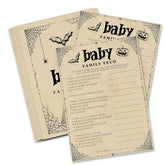 Hilarious Baby Shower Games, 25 Sets Halloween Baby Family Feud Game Cards, Spooky Pumpkin Gender Reveal Announcement Party Decorations Supplies - A08