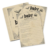 Hilarious Baby Shower Games, 25 Sets Halloween Baby Family Feud Game Cards, Spooky Pumpkin Gender Reveal Announcement Party Decorations Supplies - A08