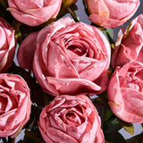 Old Fashioned Artificial Rose Bouquet 20Pcs Silk Fake Rose Flowers Loose Open Rose Arrangement Realistic Faux Floral For Wedding Anniversary Valentine Gift Home Kitchen Decor(Pink)
