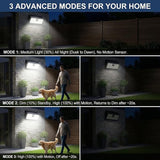 2 Pack 452 LED Solar Motion Lights 2000LM IP65 Waterproof Wireless Security Lights