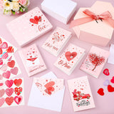 150 Sets Valentine'S Day Cards Bulk With Envelopes 16 Sheets Stickers 4 X 6'' Foldable Love Heart Blank Valentine Greeting Cards Pink For Women Adults Happy Valentines Gift Wedding Anniversary