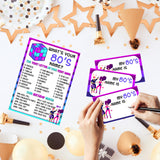 80S Theme Party Decorations, 80'S Theme Birthday Party Sign Decoration For Boys Girls, Kids Activity Cards, What'S Your 80'S Name, Activity Decoration Supplies