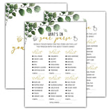 Bridal Shower Games - Greenery Engagement Party Game Cards For Wedding, Bachelorette Party - Bridal Shower Decorations, 30 Cards(011)