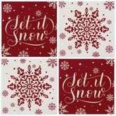 80 Pack Winter Napkins 6.5 X 6.5 Inch Christmas Red White Snowflake Disposable Napkins Winter Dinner Napkins Holiday Paper Napkins For Xmas Winter Birthday Party Decoration, 2 Design