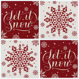 80 Pack Winter Napkins 6.5 X 6.5 Inch Christmas Red White Snowflake Disposable Napkins Winter Dinner Napkins Holiday Paper Napkins For Xmas Winter Birthday Party Decoration, 2 Design