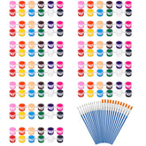 12 Pack 168 Pcs Mini Acrylic Paint Set With Brushes For Kids Adults Craft Paints, 12 Colors Washable Acrylic Paint Strips For Home Classroom Birthday Party Diy Favors