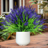24Pcs Artificial Flowers For Outdoors – Uv Resistant Fake Flowers, Lavender Artificial Flowers Plastic Faux Plants For Garden Home Porch Hanging Planters Window Box Decor