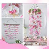 Artificial Hanging Flower Garland 82.6Ft Floral Vines Backdrop Wall For Wedding Party Events Spring Home Garden Decor(Single Piece Is 6.8Ft)-12Pcs Light Pink