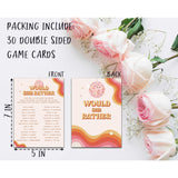 Disco Wedding Shower Games, Would She Rather Bridal Shower Games Cards, Retro Bachelorette Party Game Ideas, Engagement Party Supplies & Activity, Set Of 30 Cards -B05