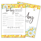 Bee Baby Shower Games, Baby Predictions & Advice, Summer Daisy Bumble Bee Decorations, Gender Neutral Party Supplies & Favor, 5X7 In, Set Of 25