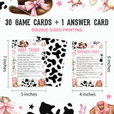 Baby Shower Western Cowgirl Feud Game Set - 30 Pcs Double-Sided With 1 Answer Card - Gender Neutral Party Activities Supplies - B09