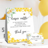 Sweet As Can Bee Baby Shower Game Cards, 50 Diaper Raffle Tickets And 1 Self-Standing Diaper Raffer Sign-?Lblk-001?