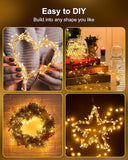 60 LED Battery Operated Fairy Lights 5FT Warm White Firecracker String Lights Waterproof Silver Wire for Wedding Christmas Decor