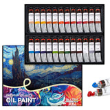 Oil Paint,24 X 20 Ml / 0.67 Oz, Vibrant Colors, Non-Toxic Oil Paints For Adult Beginners Professional Canvas Painting