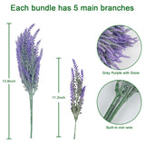 26 Bundles Lavender Artificial Plants Outdoor, Fake Lavender Artificial Flowers For Home Decor, Faux Plastic Purple Plants For Kitchen Garden Patio Porch Window Box Decoration