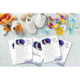 Baby Shower Games For Boy Girl, Over The Moon Baby Trivia Baby Shower Game, Blue Twinkle Twinkle Little Star Baby Shower Games, Gender Reveal Games, 25 Cards (Moonstar002)