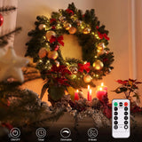 2 Pack Christmas String Lights Battery Operated, 33Ft 100 Led Fairy Lights Waterproof Green Wire Wreath Lights Tree Ligh