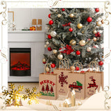 100 Pcs Christmas Kraft Gift Bags Bulk Xmas Holiday Paper Gift Bags With Handle Plaid Candy Treat Party Favor Bag For Christmas New Year Presents Wrapping Party Favor Supplies Decor