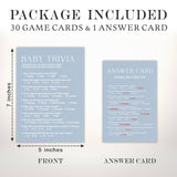 Baby Trivia Game Kits For Baby Shower - Minimalism Sky Blue - 30 Fill In The Blank Game Cards With 1 Answer Card Each Set, Gender Reveal, Gender Neutral?Party Favor & Decor - B06