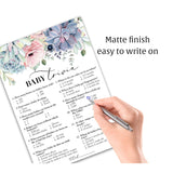 Succulents Baby Shower Game — Baby Trivia Game — 25 Guests — Fun Baby Facts Games Floral Green Succulent Trivia Baby Shower Activity Greenery Rustic Gender Neutral Couples Shower G301-Trv