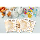 Baby Shower Games For Boy, Boho Sun Baby Trivia Baby Shower Game, Sunshine Here Comes The Son Gender Reveal Games, Set Of 25 Cards(Bohosun002)