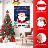 Pin The Nose On The Santa Claus, Christmas Party Supplies With Banner Poster Blindfold 24 Pcs Red Nose Stickers 2 Pcs Blindfold For Christmas Decorations