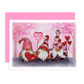 Valentine'S Day Card, Love Greeting Card, Gnomes Quilling Quilled Card For Love, Anniversary, Wedding, Mothers Day,Husband, Wife, Boyfriend, Girlfriend, Couples, Parents (Valentine Gnomes)