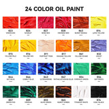 Oil Paint, 24 Colors*20Ml/0.67 Oz Tubes, Professional Bright Oil Colors With High Saturation, Creamy Texture, And Consistency, Art Supplies For Artists, Students, Beginners