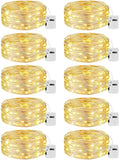 10 Pack Battery Operated Fairy Lights 7FT 20 LED Warm White Twinkle String Lights with 3 Modes Waterproof Mini Lights for Mason Jars Wedding Party Christmas Decor