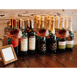 1Pcs Wine Bottle Flower Set, Dining Tables, Plates Decorations?Burnt Orange Artificial Flowers Wine Cup For Wedding Ceremony Anniversary, Wedding Home Decor