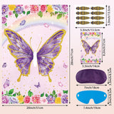 Pin The Tail On The Butterfly With 32 Pcs Tails Large Purple Butterfly Party Games Poster For Kids Birthday Party Gift Decor Carnival Party Supplies, 20'' X 28''