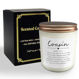 Cousin Gifts For Women Candles, Best Cousin Gifts For Women, Gifts For Cousins Female, Cousin Gifts From Cousin, Cousin Jar Candle (Wood Sage & Sea Salt), White
