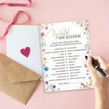 Wildflowers Wedding Games Cards, Would She Rather Games, Spring Flowers Theme Bridal Shower Game, Bachelorette Party Supplies Engagement Party Favors, Boho Bridal Shower Decorations -04