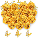 Paper Flowers For Graduation Cap Decoration Kit, Small Roses Flores For Crafts, 3D Flores For Shadow Box Projects