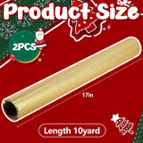 2 Roll 10 Yard Floral Foil Plant Pot Covers,Matte Texture Christmas Plant Pot Foil,Golden Floral Pot Wrapping Paper For Christmas Home Flower Pot Diy Decor