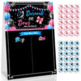 49Pcs Gender Reveal Party Games, Burnouts Or Bows Theme Baby Gender Reveal Voting Board Sign,Boys Girls Burnouts Or Bows Voting Stickers, He Or She, Decorations For Boy Or Girl Baby Shower