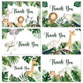 Woodland Thank You Cards With Envelopes Stickers Safari Jungle 30 Pack Watercolor Forest Animals Greenery Greeting Note Cards For Kids Girls Boy Children Birthday Baby Shower Party Supplies