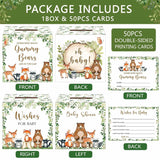 Guess How Many Gummy Bears Guessing Game, Woodland Forest Baby Shower Game Box And Wishes For Baby Cards, Gender Neutral Shower
