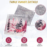 Christmas Tree Table Runner Snowflake Red Truck Table Runner Merry Xmas Farmhouse Winter Holiday Kitchen Dining Decoration For Indoor Outdoor Home Party Decor, 13 X 72 Inch, Pink