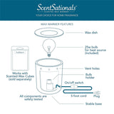 Scentsationals Wax Melt Warmer, for Scented Wax Melts - Thousand Kisses Brown - Fragrance Cubes and Tarts