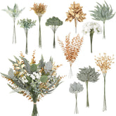 125 Pcs Artificial Greenery Stems Box Set With 11 Kinds Of Faux Greenery Stems And Golden Leaves White Flowers Eucalyptus For Diy Bridal Bouquets Arrangement Wedding Home Decor