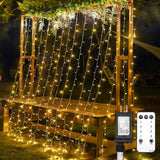 Curtain Lights For Bedroom, 300 Led 9.8X9.8Ft Hanging String Lights Outdoor, Fairy Curtain Lights Indoor For Christmas,