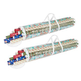 Wrapping Paper Storage - Set Of 2 Organizers For 50 Rolls Of Gift Wrap - Clear Totes With Handles For Holiday, Christmas, Or Any Occasion By