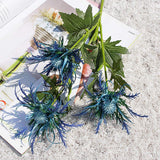 6 Sets Artificial Eryngium Foetidum Flowers Plants Thistle Spray Eryngoes Sea Holly For Home Wedding Decor (Blue)