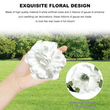 Wedding Car Decorations, Artificial Flowers Bouquet & Ribbon Set Car Front Wedding Decor, Floral Ribbon Set Bridal Cars Decoration For Rear View Mirror Engine Hood (White)