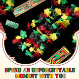 Black History Month Leis Decorations Black History Month Flower Leis Bulk Flower Necklaces Party Supplies Freedom Day Party Decorations(12 Pcs)