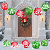 10 Pcs Multi-Pattern Giant Inflatable Christmas Orbs/Balls Decorations - Elastic Ball Safely Expands To 9 Inches, Large