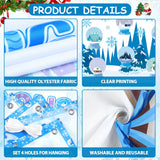 Winter Christmas Door Cover Decoration Classroom Snow Globe Snowflakes Banner Xmas Hanging Decor For Front Door Porch Holiday School Party Supplies (Learning Is Snow Much Fun)